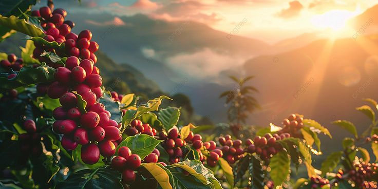 Tanzanian avocado plantation at golden hour