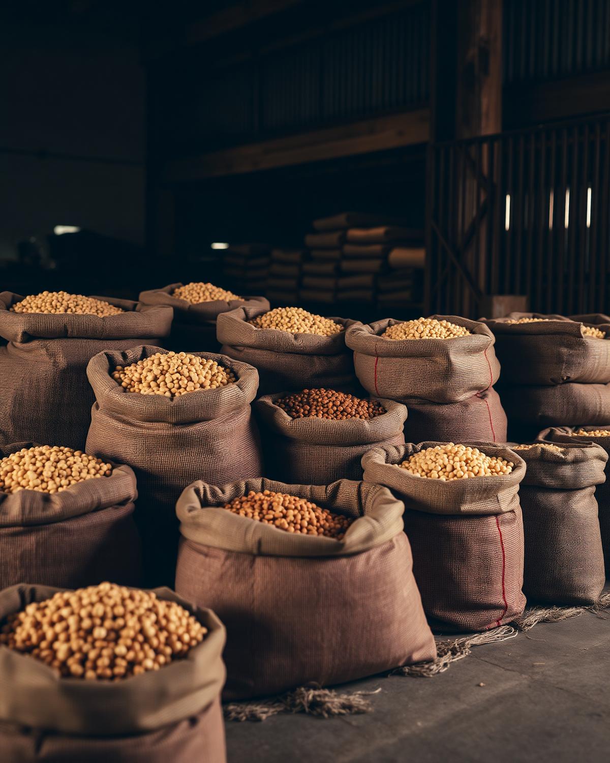 Pigeon Peas · Chickpeas · Mung Beans · Soya